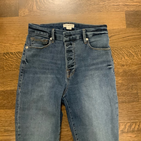 GOOD AMERICAN High Waisted Indigo Medium Wash Skinny Denim Women’s Jeans Size 27 - Picture 8 of 13